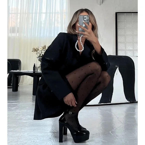 NEW Black Platform Ankle Strap Heels - Picture 6 of 11